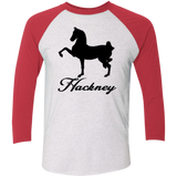 HACKNEY DESIGN 1 (black) 4HORSE NL6051 Tri-Blend 3/4 Sleeve Raglan T-Shirt