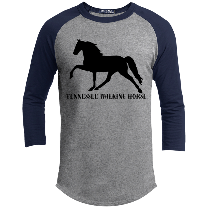 Tennessee Walker (black) 4HORSE YT200 Youth 3/4 Raglan Sleeve Shirt