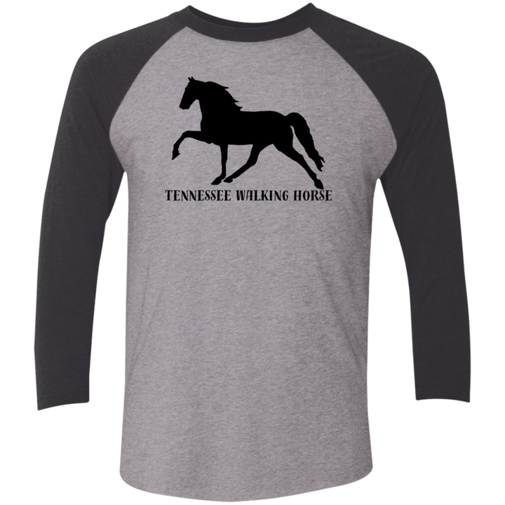 Tennessee Walker (black) 4HORSE NL6051 Tri-Blend 3/4 Sleeve Raglan T-Shirt