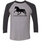 Tennessee Walker (black) 4HORSE NL6051 Tri-Blend 3/4 Sleeve Raglan T-Shirt