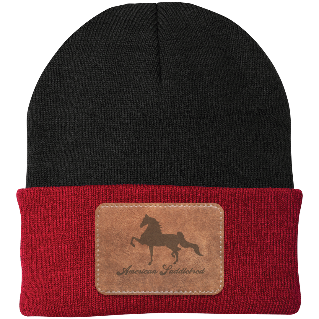 AMERICAN SADDLEBRED ON LEATHER CP90 Knit Cap - Patch