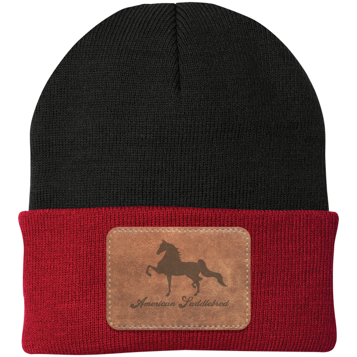 AMERICAN SADDLEBRED ON LEATHER CP90 Knit Cap - Patch