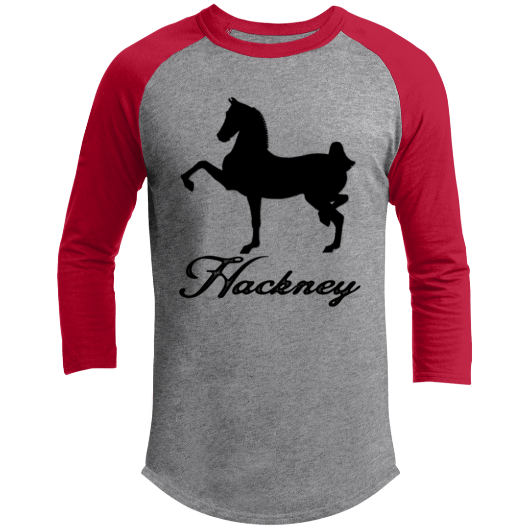 HACKNEY DESIGN 1 (black) 4HORSE T200 3/4 Raglan Sleeve Shirt