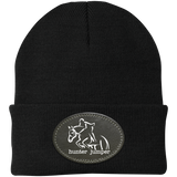 HUNTER JUMPER BLACK LEATHER CP90 Knit Cap - Patch