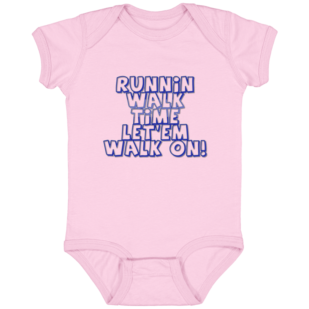 RUNNIN WALK TIME LET EM WALK ON 4424 Infant Fine Jersey Bodysuit