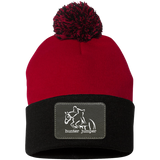 HUNTER JUMPER BLACK LEATHER SP15 Pom Pom Knit Cap - Patch
