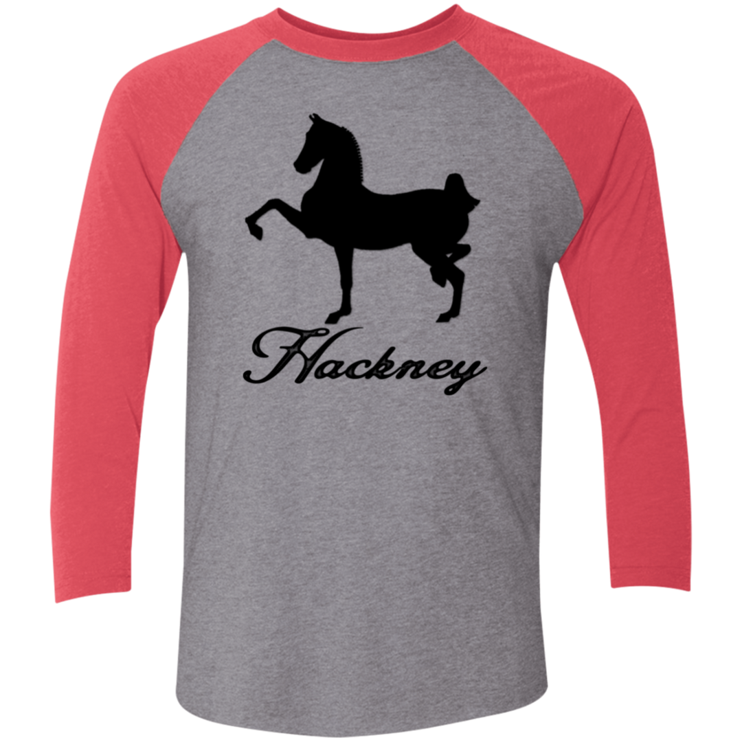 HACKNEY DESIGN 1 (black) 4HORSE NL6051 Tri-Blend 3/4 Sleeve Raglan T-Shirt