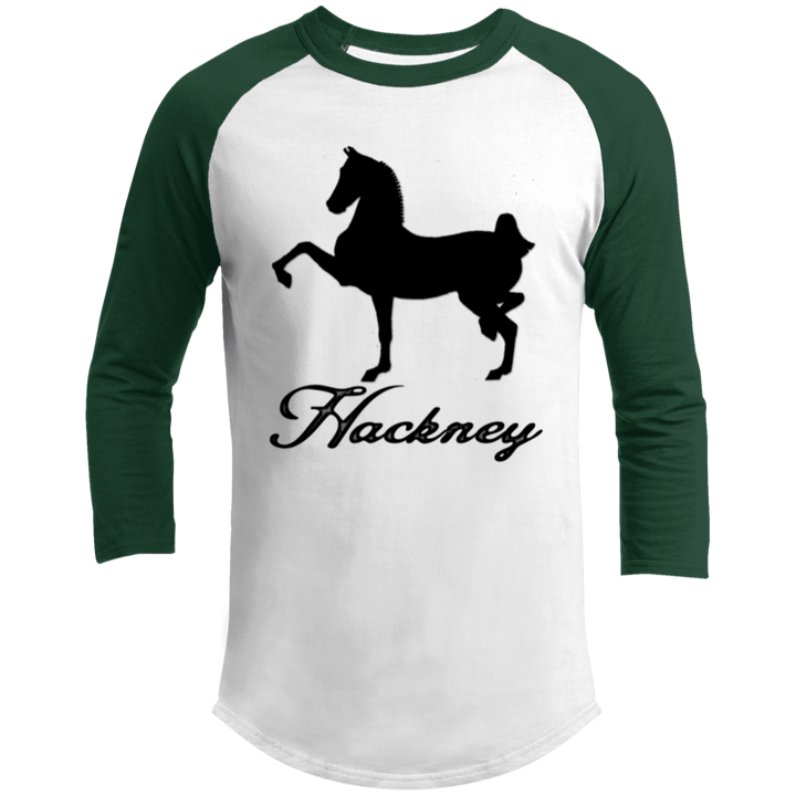 HACKNEY DESIGN 1 (black) 4HORSE T200 3/4 Raglan Sleeve Shirt