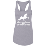 SITTIN TIGHT LOOKIN RIGHT TWH PERFORMANCE(WHITE) NL1533 Ladies Ideal Racerback Tank