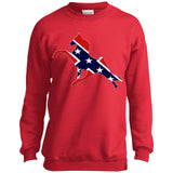 Rebel on the Rail Tennessee Walking Horse Performance PC90Y Youth Crewneck Sweatshirt