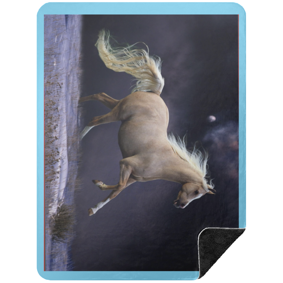 PALOMINO HORSE 1 BSHL Premium Black Sherpa Blanket 60x80
