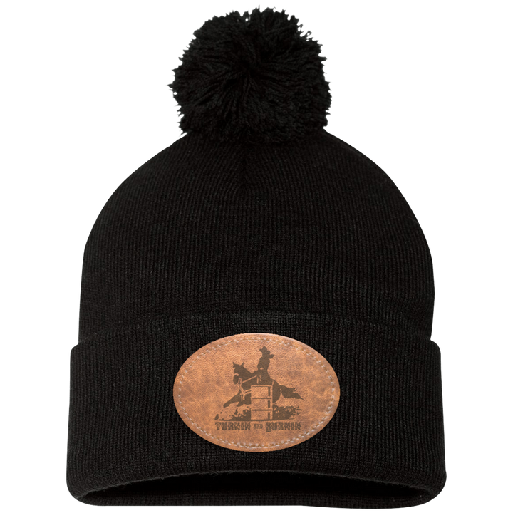 TURNIN AND BURNIN ON LEATHER SP15 Pom Pom Knit Cap - Patch