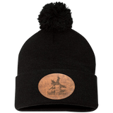 TURNIN AND BURNIN ON LEATHER SP15 Pom Pom Knit Cap - Patch