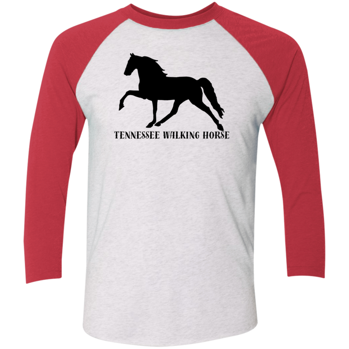 Tennessee Walker (black) 4HORSE NL6051 Tri-Blend 3/4 Sleeve Raglan T-Shirt
