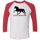 Tennessee Walker (black) 4HORSE NL6051 Tri-Blend 3/4 Sleeve Raglan T-Shirt
