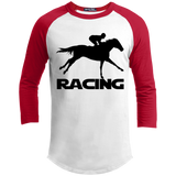 RACING (BLACK) 4HORSE YT200 Youth 3/4 Raglan Sleeve Shirt