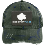 DISCOVERY PLACE RECTANGLE PATCH 6990 Distressed Unstructured Trucker Cap - Patch