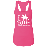 I RIDE AN AMERICAN SADDLEBRED (WHITE) NL1533 Ladies Ideal Racerback Tank