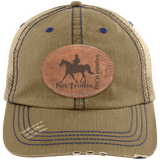 MISSOURI FOX TROTTER ON LEATHER 6990 Distressed Unstructured Trucker Cap - Patch