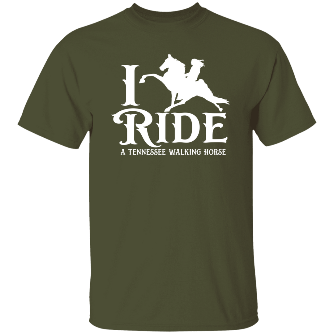 I RIDE A WALKING HORSE B (WHITE) G500 5.3 oz. T-Shirt