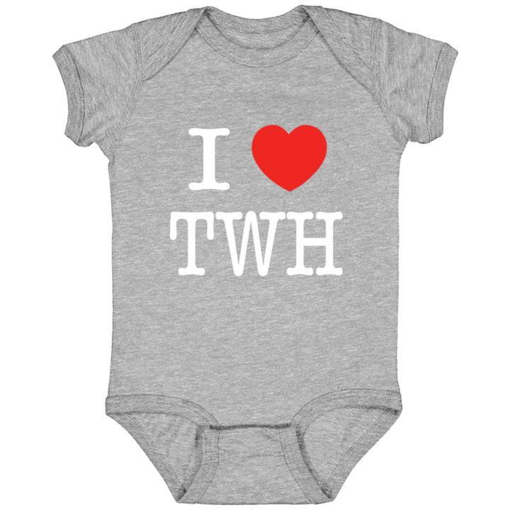 I LOVE TWH WHITE 4424 Infant Fine Jersey Bodysuit