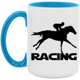 RACING (BLACK) 4HORSE AM15OZ 15oz. Accent Mug