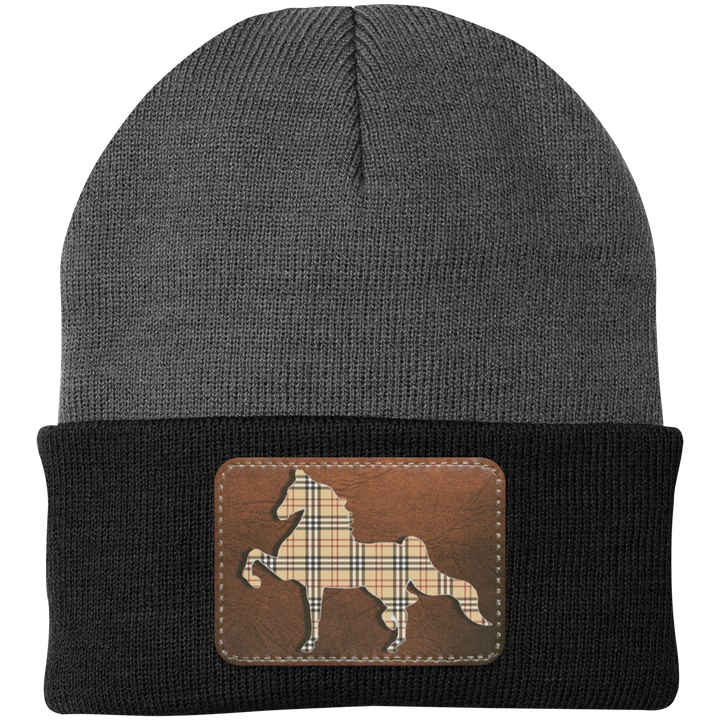 AMERICAN SADDLEBRED LEATHER PATCH (BURBURY) CP90 Knit Cap - Patch