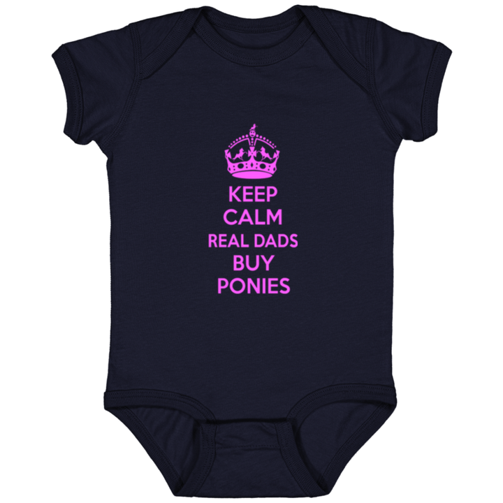 REAL DADS BUY PONIES (pink) 4424 Infant Fine Jersey Bodysuit