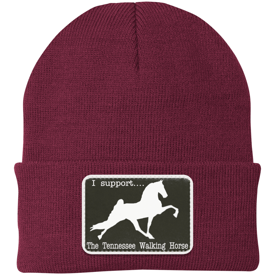 I SUPPORT THE TWH -RECTANGLE CP90 Knit Cap - Patch