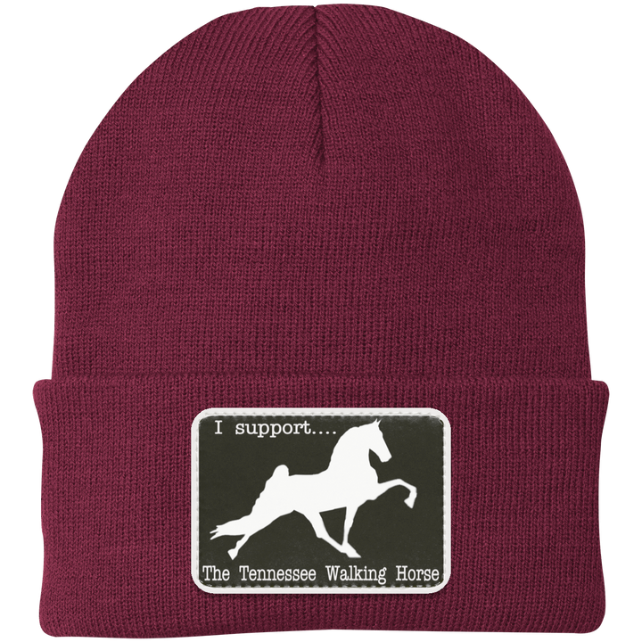 I SUPPORT THE TWH -RECTANGLE CP90 Knit Cap - Patch
