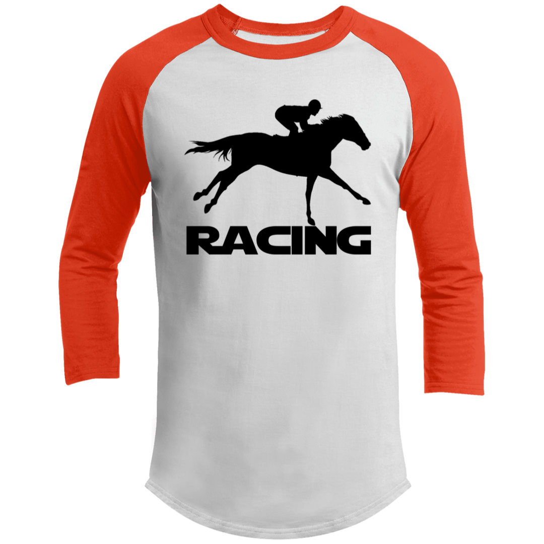 RACING (BLACK) 4HORSE T200 3/4 Raglan Sleeve Shirt