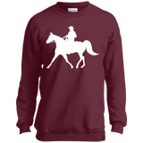 Missouri Fox Trotter WITH MALE RIDER WHITE PC90Y Youth Crewneck Sweatshirt
