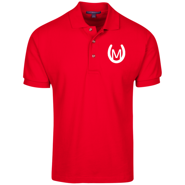 MANES RANCH (white) K420 Cotton Pique Knit Polo