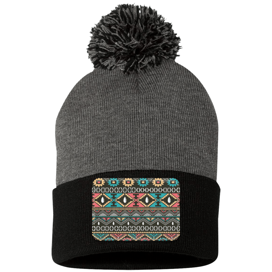 AZTEC 1 SP15 Pom Pom Knit Cap - Patch