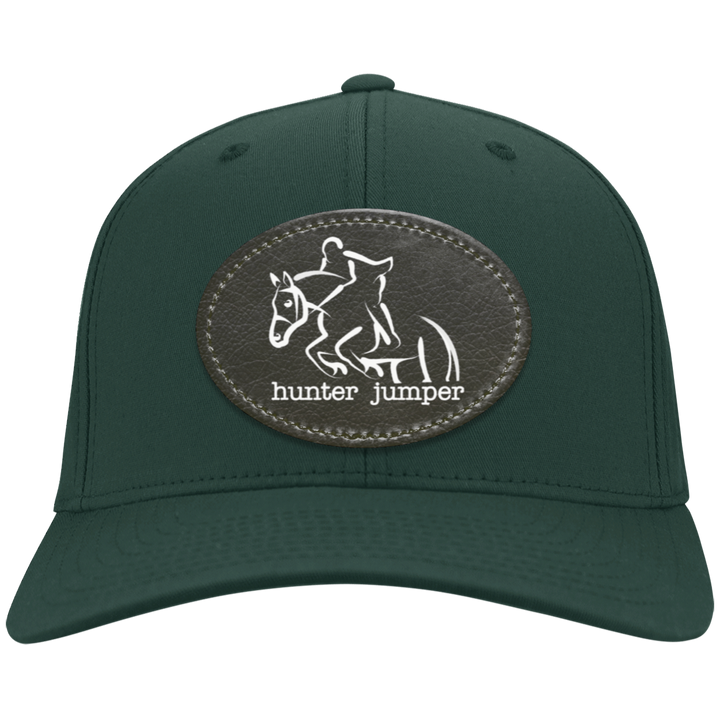 HUNTER JUMPER BLACK LEATHER CP80 Twill Cap - Patch