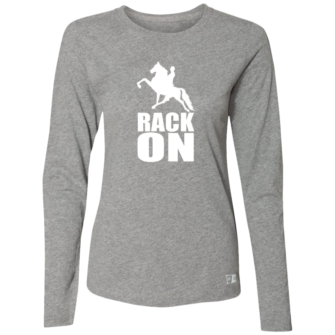 RACK ON RACKING (WHITE ART) 64LTTX Ladies’ Essential Dri-Power Long Sleeve Tee