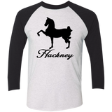HACKNEY DESIGN 1 (black) 4HORSE NL6051 Tri-Blend 3/4 Sleeve Raglan T-Shirt