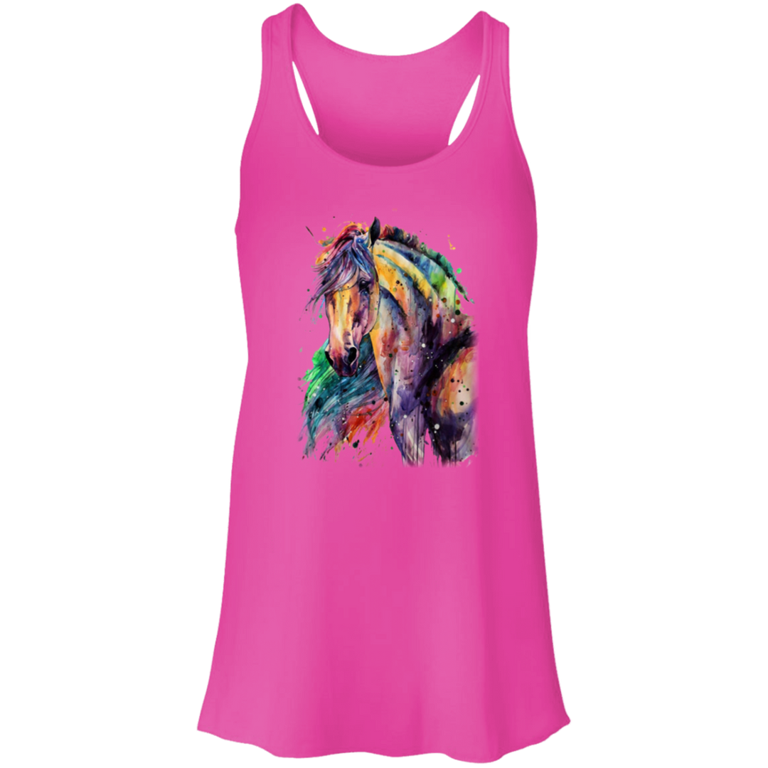 EQUINE ABSTRACT 1 4HORSE B8800 Flowy Racerback Tank