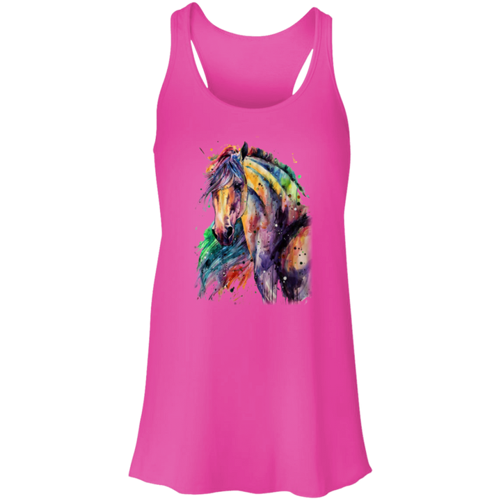 EQUINE ABSTRACT 1 4HORSE B8800 Flowy Racerback Tank