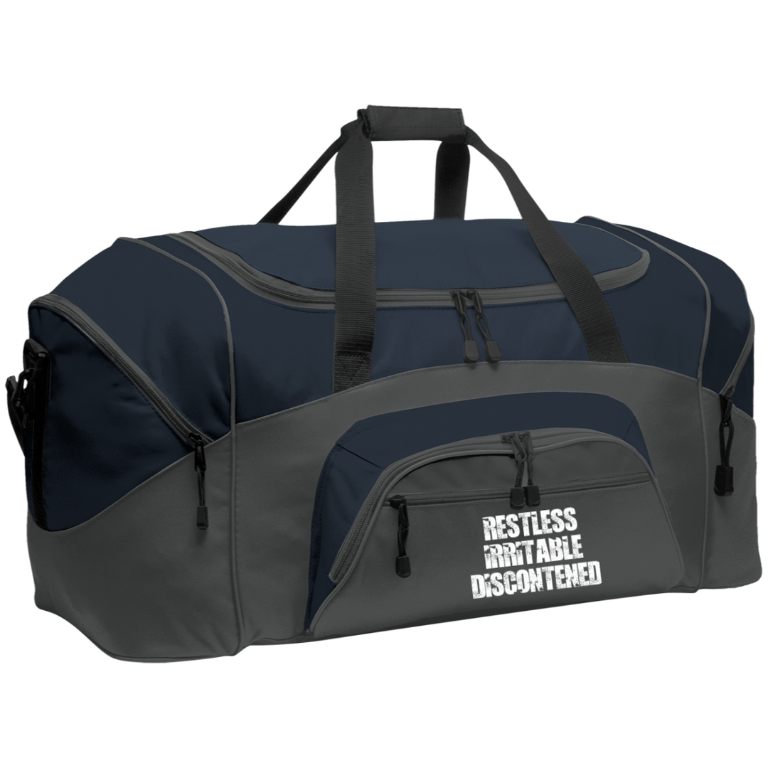RESTLESS IRRITABLE DISCONTENTED WHT (RECOVERY) BG99 Colorblock Sport Duffel
