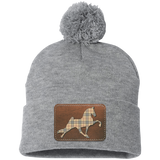 TENNESSEE WALKING HORSE PERFORMANCE LEATHER BURBURY SP15 Pom Pom Knit Cap - Patch