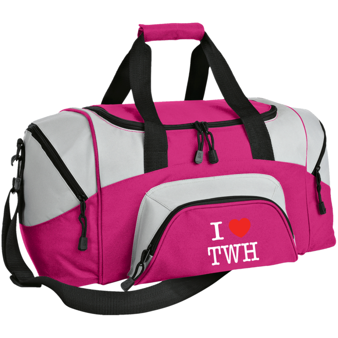 I LOVE TWH WHITE BG99 Colorblock Sport Duffel