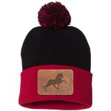 TENNESSEE WALKING HORSE PERFORMANCE LEATHER SP15 Pom Pom Knit Cap - Patch