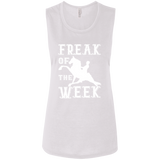 FREAK OF THE WEEK (WHITE) B8803 Ladies' Flowy Muscle Tank