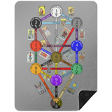 KABBAHLAH TREE OF LIFE DESIGN 2 4HORSE BSHL Premium Black Sherpa Blanket 60x80