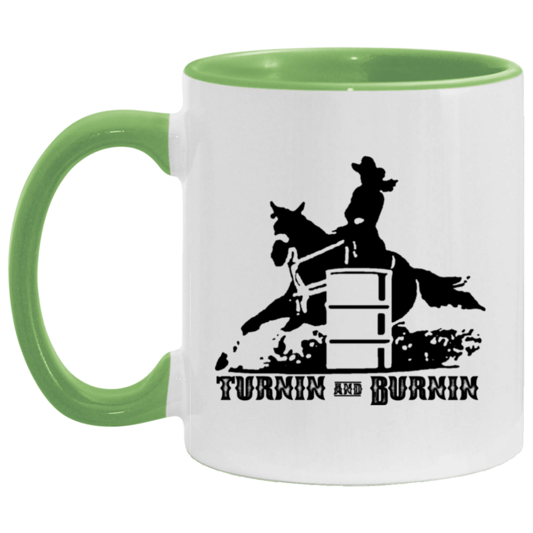 TURNIN AND BURNIN BARREL RACING 4HORSE AM11OZ 11 oz. Accent Mug