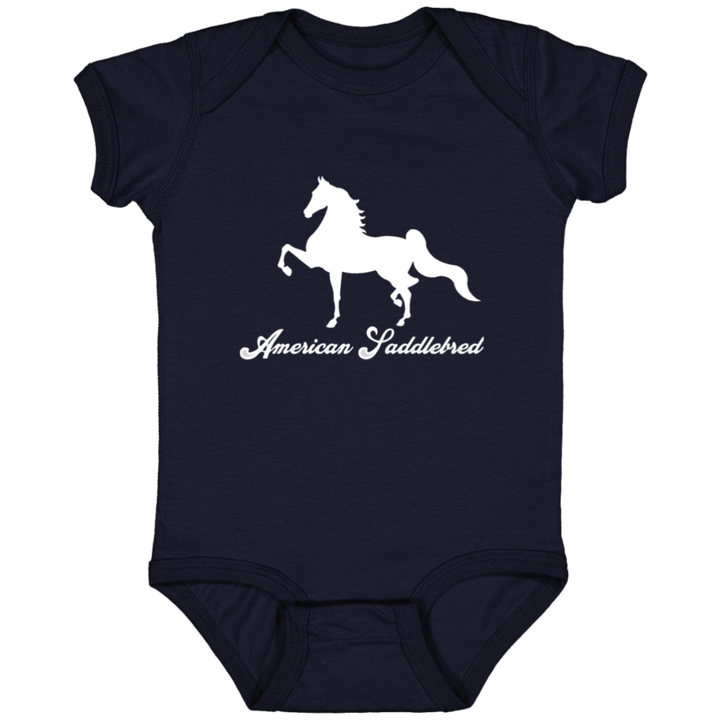 AMERICAN SADDLEBRED (DESIGN 1) WHITE 4HORSE 4424 Infant Fine Jersey Bodysuit