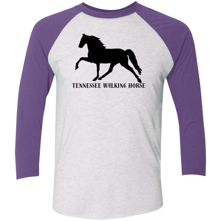 Tennessee Walker (black) 4HORSE NL6051 Tri-Blend 3/4 Sleeve Raglan T-Shirt