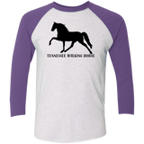 Tennessee Walker (black) 4HORSE NL6051 Tri-Blend 3/4 Sleeve Raglan T-Shirt