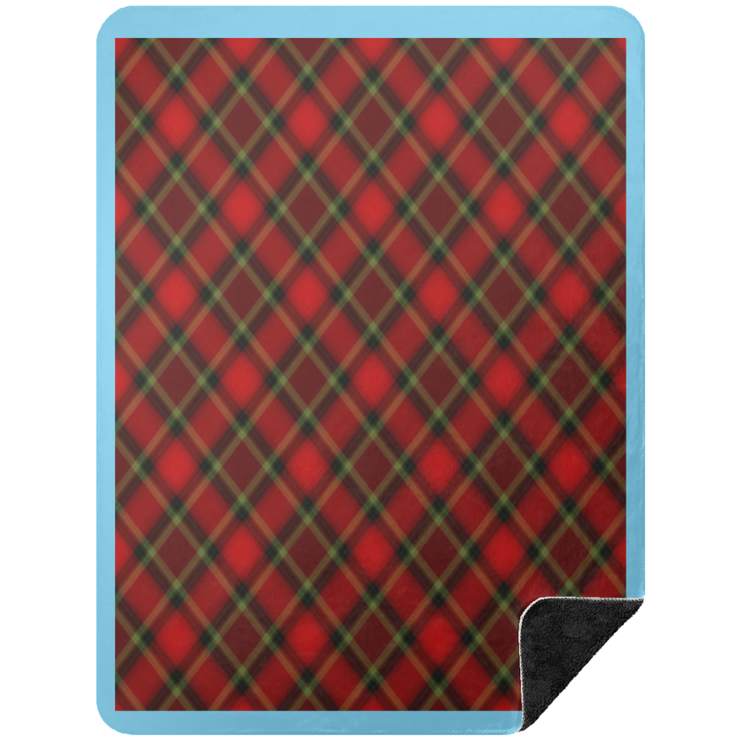RED TARTAN BSHL Premium Black Sherpa Blanket 60x80